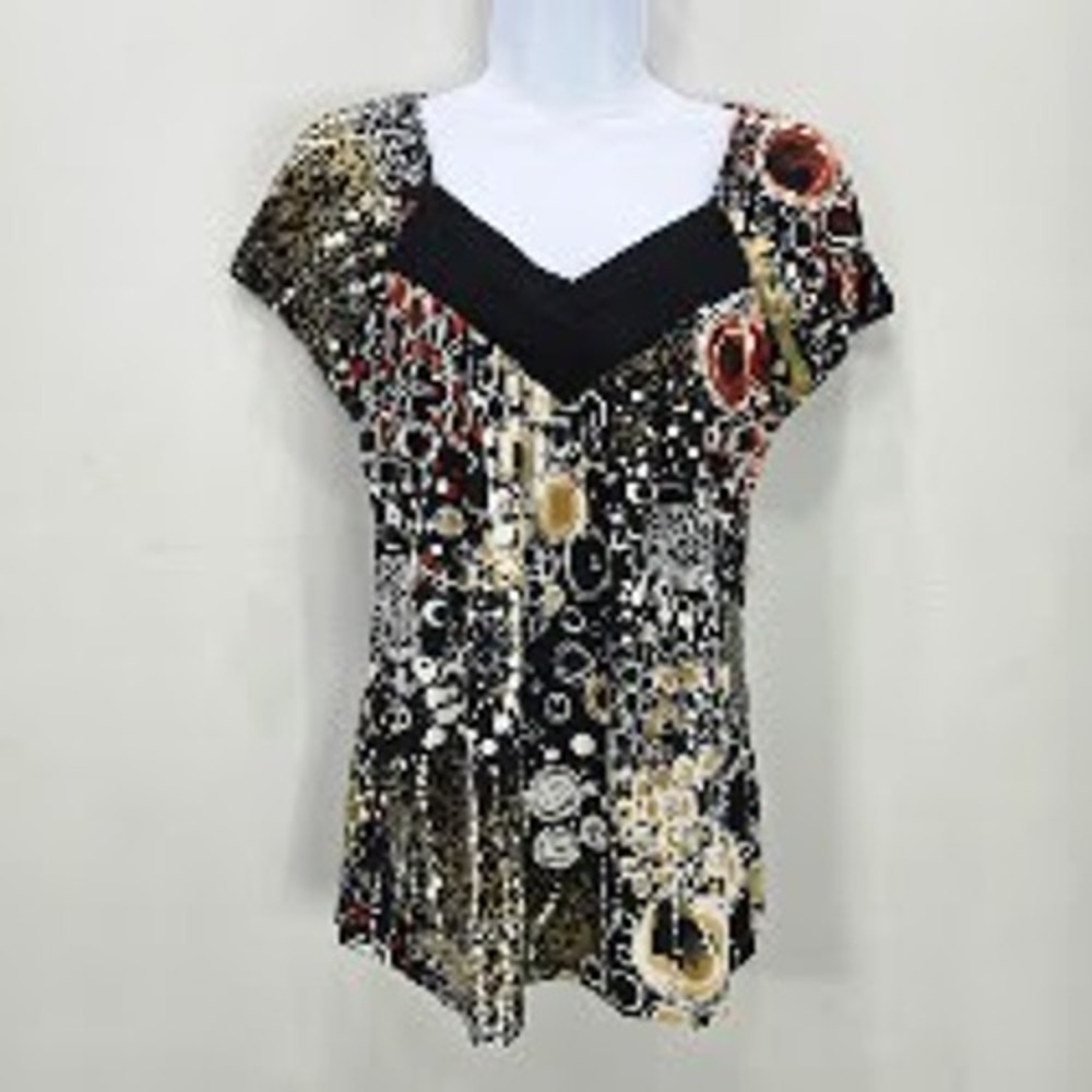 VTG‎ Perseption Y2K Top S Mod Whimsigoth Mob Wife Grunge Artsy Boho Office Siren